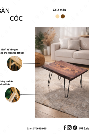 BÀN GỖ CHÂN SẮT DECOR