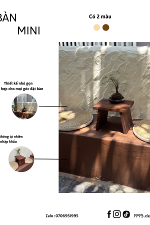 BÀN MINI GỖ DECOR